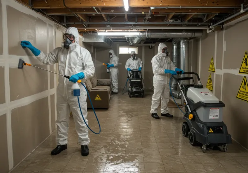 Basement Moisture Removal and Structural Drying process in McLeansville, NC